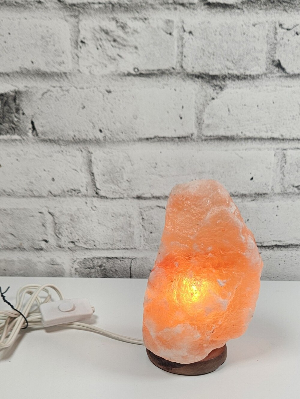 Himalayan Pink Salt Lamp Natural Crystal Rock 8 Inch Wood Base Working